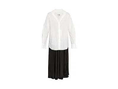 Pre-owned Maison Margiela Women's  Mm6 Midi Dress In White/black