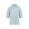 Maison Margiela Short-sleeved Knitted Polo Top In Blue