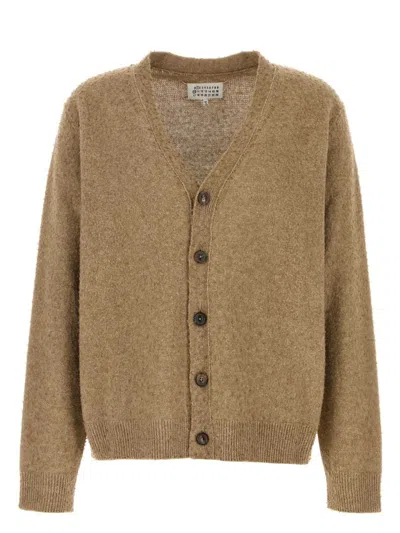 MAISON MARGIELA WOMEN'S MELANGE CAPPUCCINO WOOL BLEND CARDIGAN