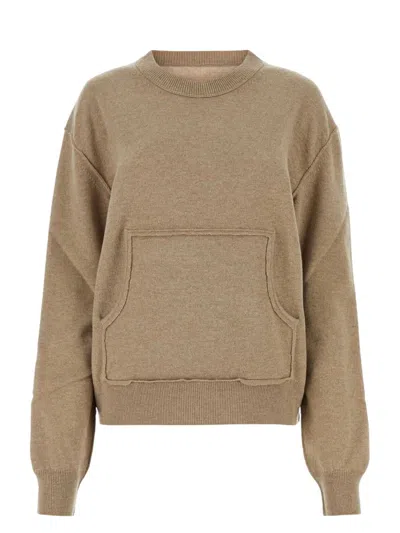 MAISON MARGIELA WOMEN'S MELANGE CAPPUCCINO WOOL BLEND SWEATER
