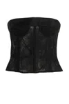 Maison Margiela Mesh-panel Cropped Top In Black