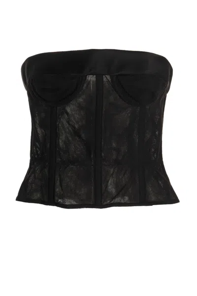 Maison Margiela Women Mesh Bustier Top In Black