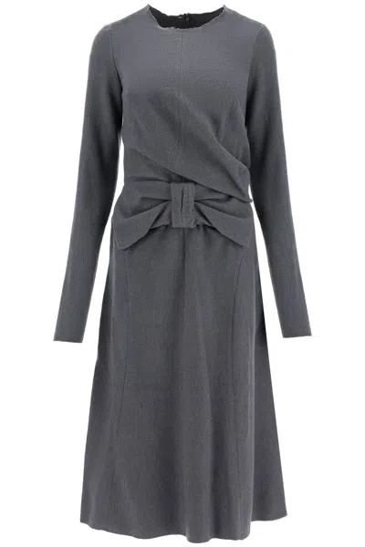 MAISON MARGIELA MAISON MARGIELA WOMEN'S MIDI DRESS WITH OVERSIZED BOW DETAIL