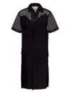 Maison Margiela Abito Chemisier In Rete Nera Donna In Black