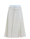 Maison Margiela Viscose Midi Skirt With Contrasting Waistband