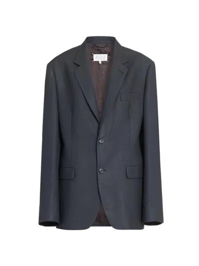 Maison Margiela Women's Mohair-wool Blazer In Blue