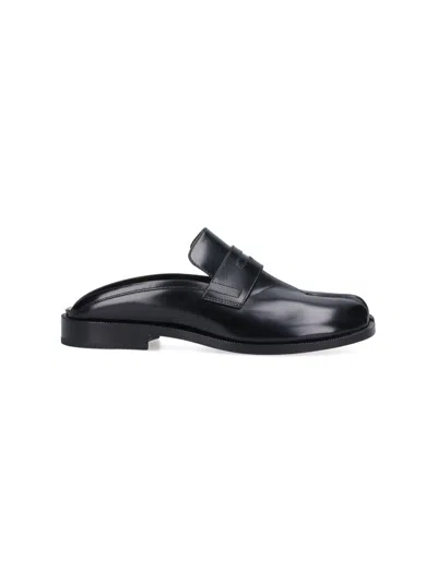Maison Margiela Black Loafers With Unique Split Toe Design In Gray