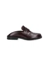 Maison Margiela Tabi City Leather Mules In Brown
