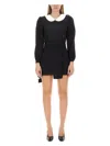 Maison Margiela Peter Pan-collar Wool Minidress In Black