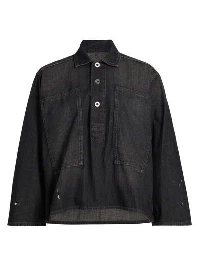 Maison Margiela Women's Oversized Denim Pull-over Shirt In Black