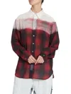 Maison Margiela Women's Oversized Plaid Wool-blend Shirt In Red Multi