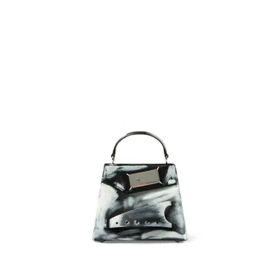 Maison Margiela Women's Painted Small Snatched Handbag In Black/white