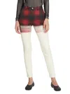 Maison Margiela Women's Plaid Gradient Skinny Jeans In White Red Black