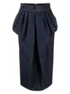 Maison Margiela Black Cotton Vintage Effect High-waisted Skirt In 470