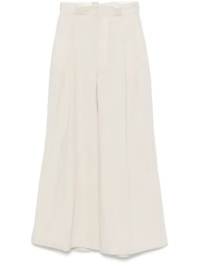 Maison Margiela Women Pleated Trousers In Neutral