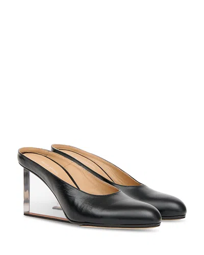 Maison Margiela Women's Plexi Wedge Mules In Black