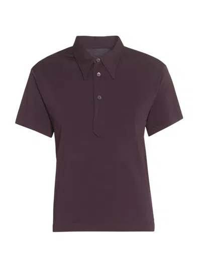 Maison Margiela Women's Point Collar Polo Shirt In Purple