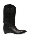 Maison Margiela Heel-less Western Leather Boots In Black