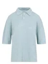 Maison Margiela Short-sleeved Knitted Polo Top In Blue