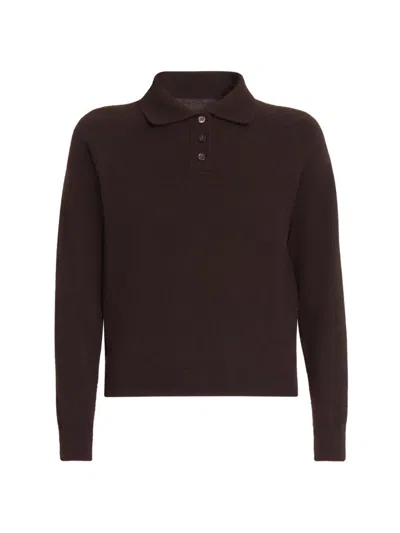 Maison Margiela Women's Polo Wool Shirt In Burgundy