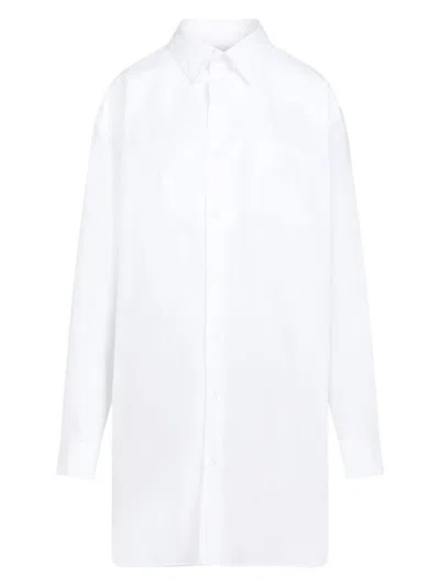 Maison Margiela Women's Poplin Shirt Mini Dress In White