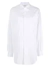 Maison Margiela Oversize Cotton Poplin Long Shirt In White