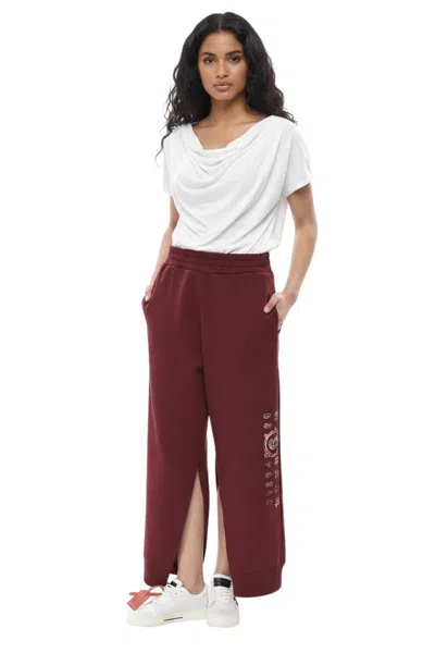 Maison Margiela Women Red Relaxed Joggers In Burgundy