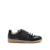 Maison Margiela Mm22 Leather Low Top Sneakers With Suede Trims In Black