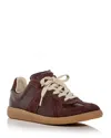 Maison Margiela Replica Low Top Sneakers In Suede And Leather In Brown