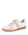 Maison Margiela Women Replica Low-top Leather Sneakers With Suede Inserts In White
