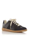 Maison Margiela Mm22 Leather Low Top Sneakers With Suede Trims In Very/black