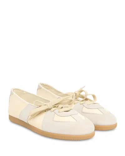 Maison Margiela Leather Suede Replica Ballerina Shoes Low In Neutral