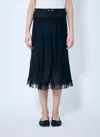 Maison Margiela Women Satin Midi Skirt In Black