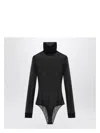 Maison Margiela Black Semi-transparent Turtleneck Body Women In Black