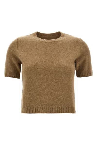 Maison Margiela Short Sleeve Sweater In Beige