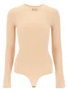 Maison Margiela Skin Pink Stretch Nylon Bodysuit In Neutral