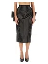 Maison Margiela Black Coated Midi Skirt In Black