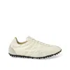 Maison Margiela White Low Top Sneakers With Logo Patch On The Tongue And Contrasting Heel In Cotton Blend Woman In White/birch