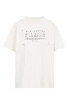 Maison Margiela Beige T-shirt With Faded Logo Printed On The Front In White