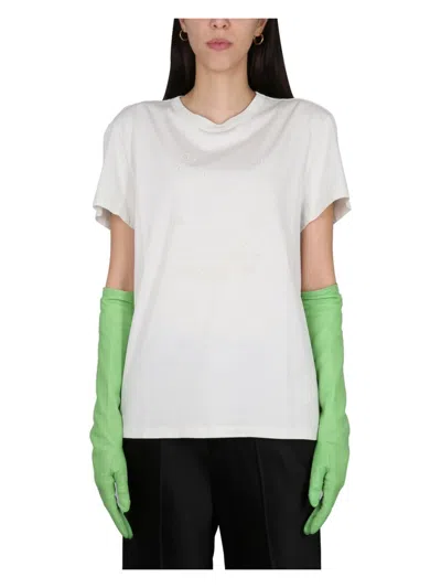 MAISON MARGIELA WOMEN'S T SHIRT WITH LOGO EMBROIDERY