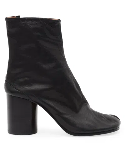 Maison Margiela Women's Tabi 75mm Leather Ankle Boots In Black
