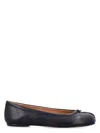Maison Margiela Black Leather Tabi Ballerinas With Iconic Tabi Split-toe In Black