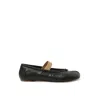 Maison Margiela Lamb Leather Ballerinas With Delicate Instep Strap In Black/nude