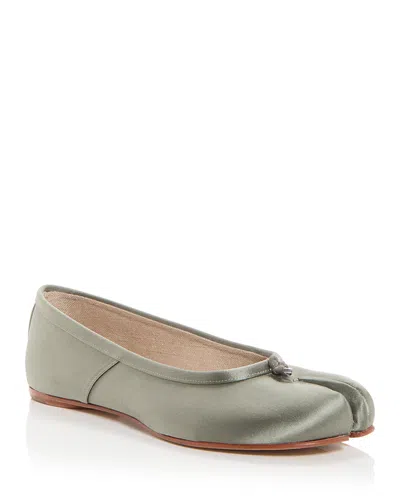 Maison Margiela Green Tabi Ballerina Flats In T7164 Vetiver