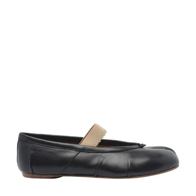 Maison Margiela Women Tabi Ballets With Elastic Band In Black