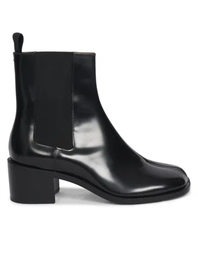 Maison Margiela Women's Tabi City 60mm Leather Chelsea Boots In Black