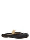 Maison Margiela Black Leather Tabi Flats In Black