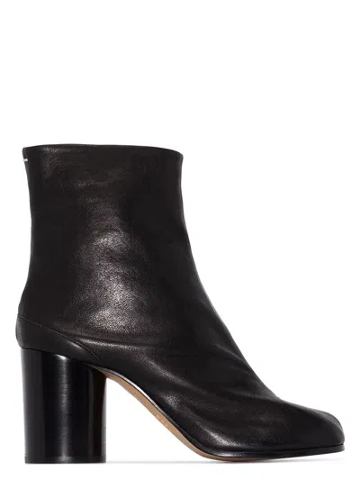 Maison Margiela Women's Tabi Leather Ankle Boots In Black