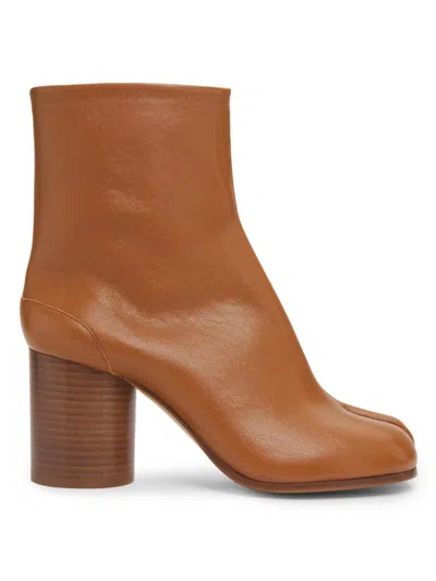 Maison Margiela Women's Tabi Leather Ankle Boots In Brown