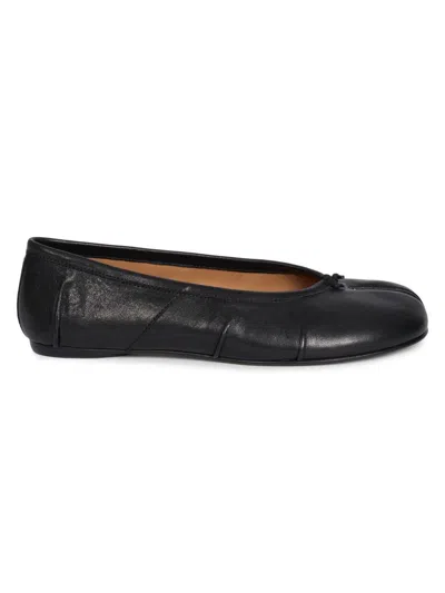 Maison Margiela Ovine Leather Bovine Leather Caprine Leather Tabi Ballet Flats In Black